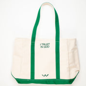 I Trust In God Zip-Top Canvas Tote