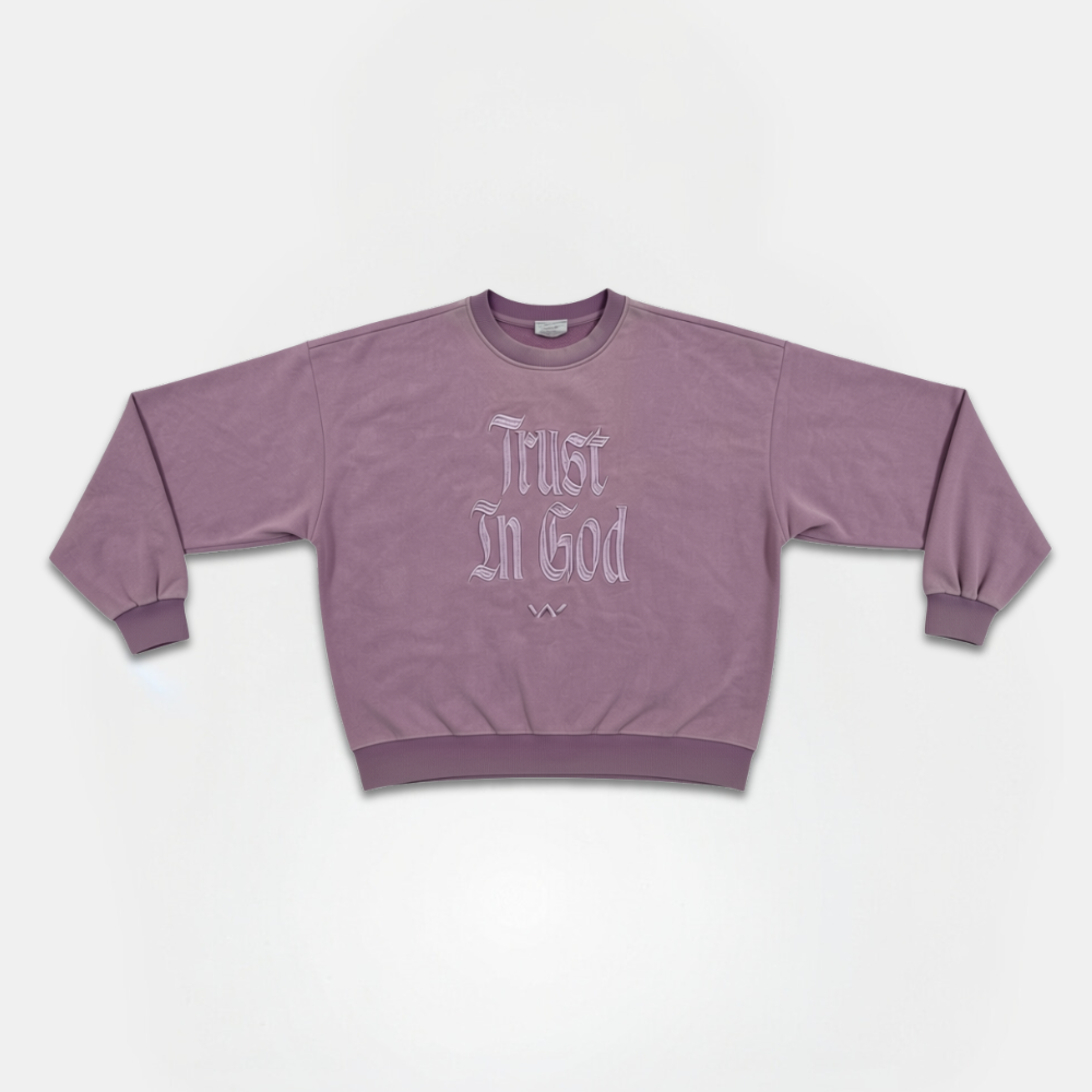 Trust In God Violet Crewneck