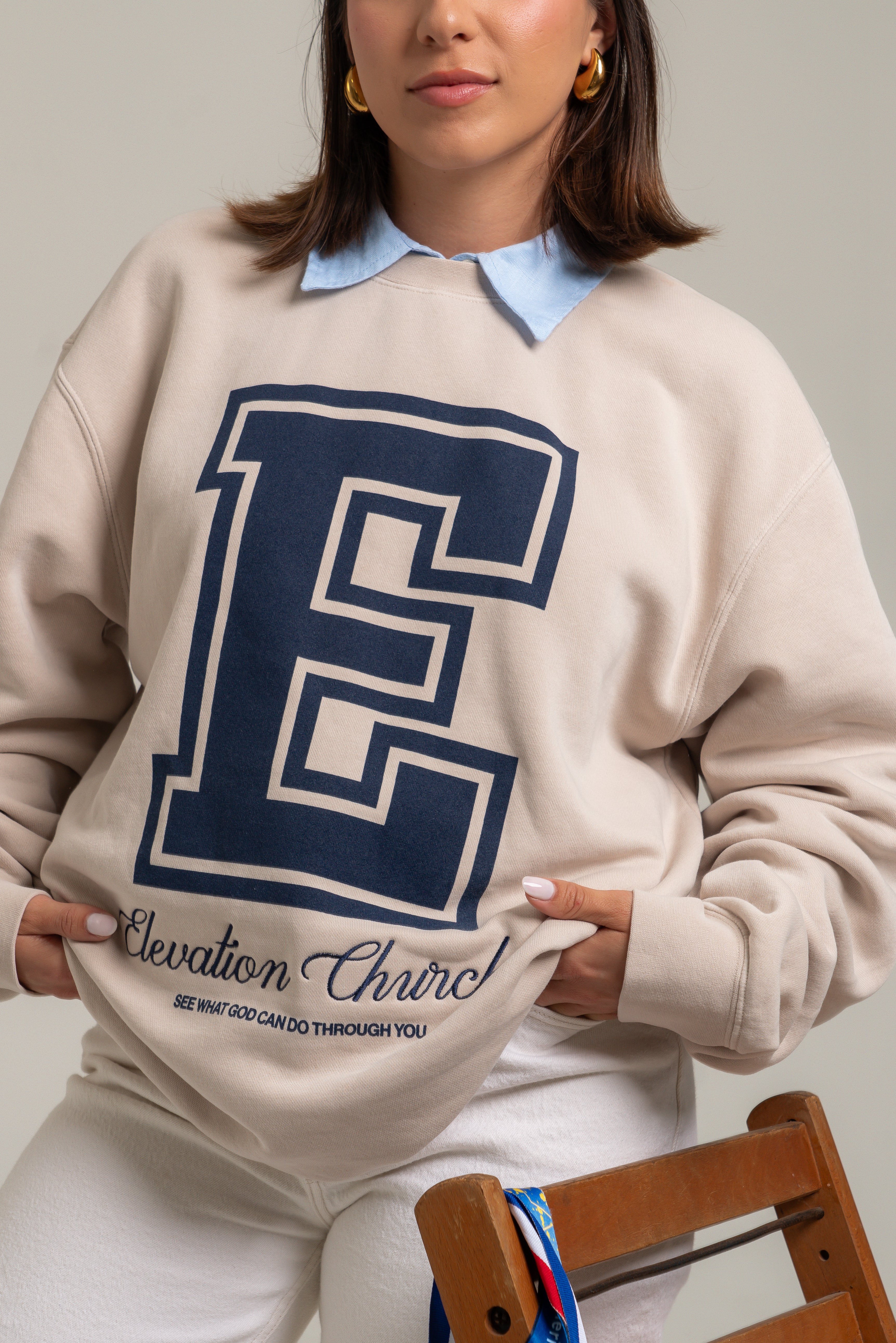 Elevation Church Ivory Crewneck