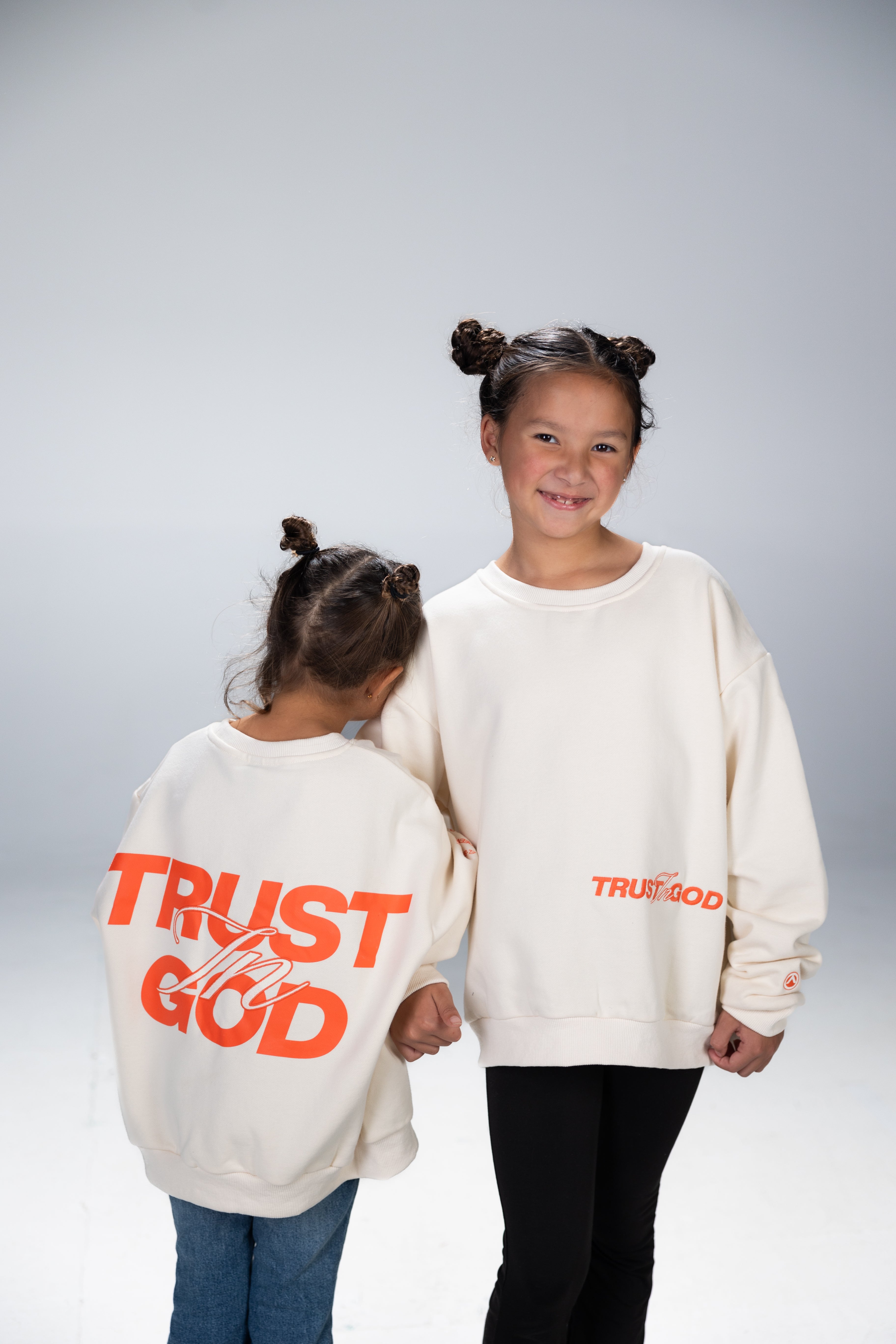 Trust God and Child Kids Sweatshirt Trust God and Child Kids Sweatshirt
