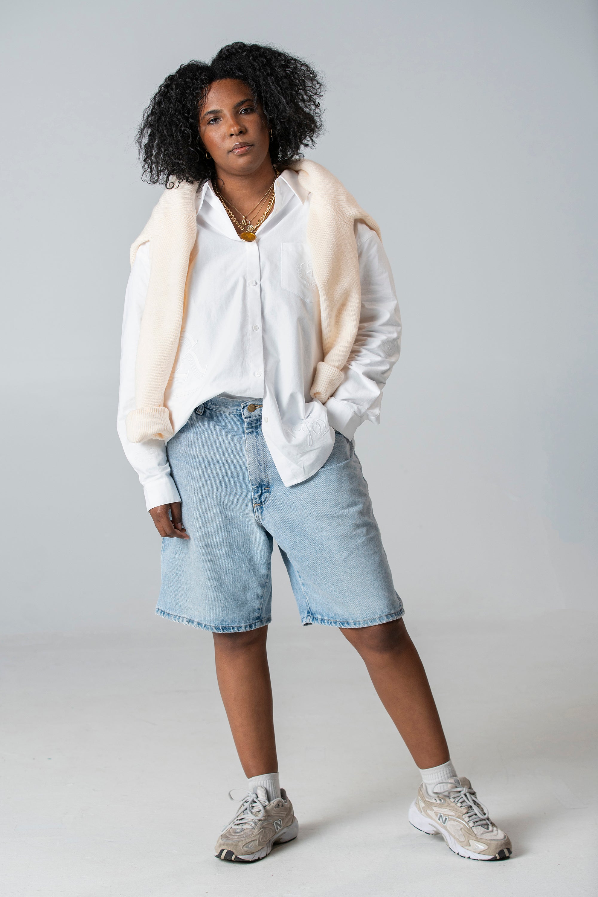 Oversized Embroidered Oxford
