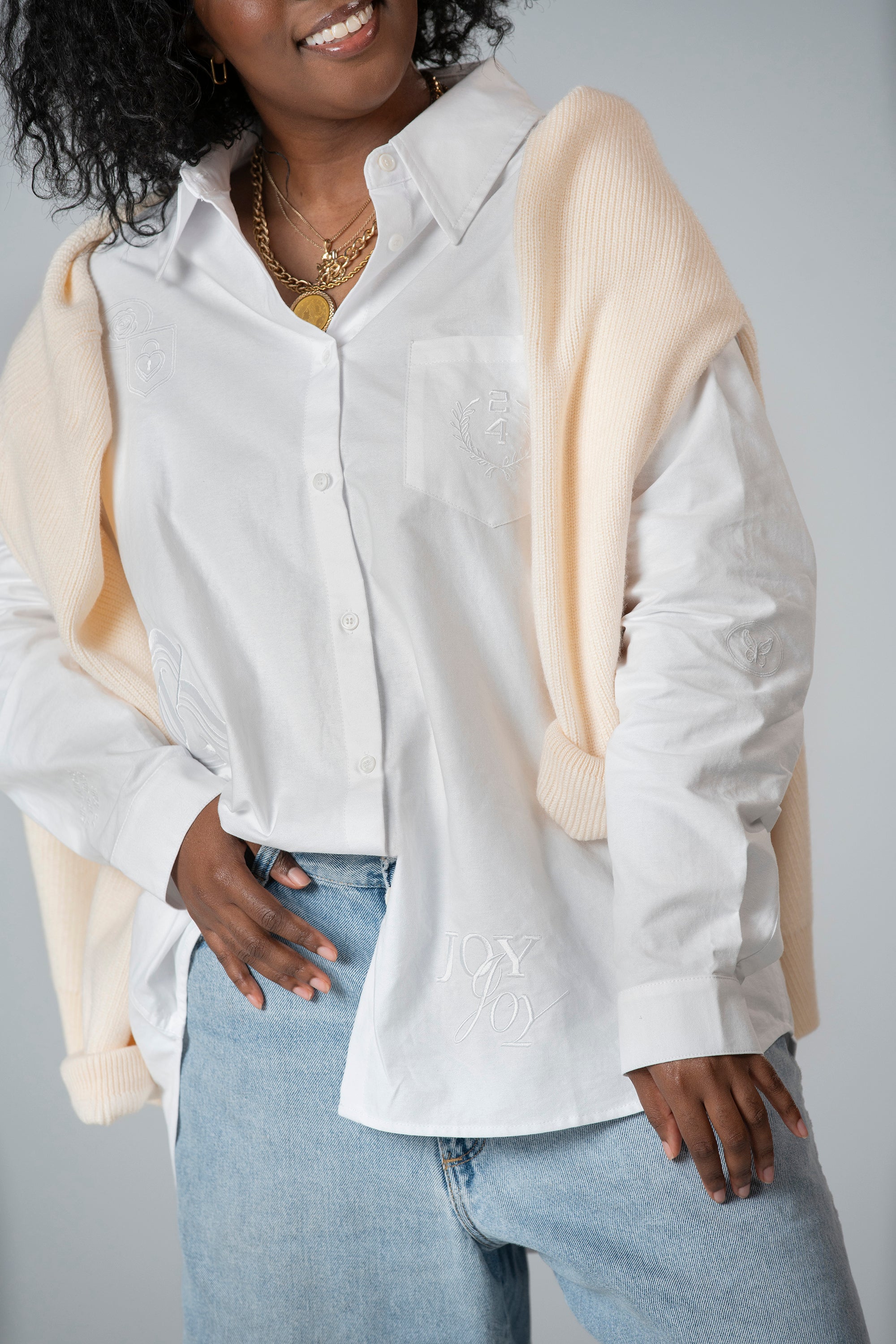 Oversized Embroidered Oxford