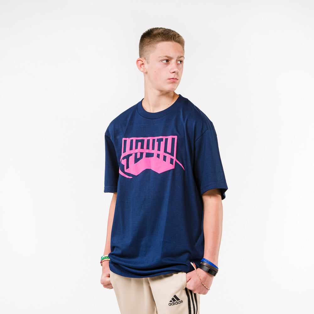 Youth Puff Print Navy T-Shirt