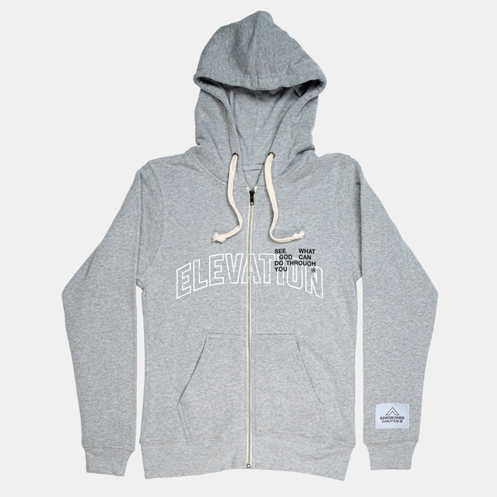 Elevation Grey Zip Up Hoodie